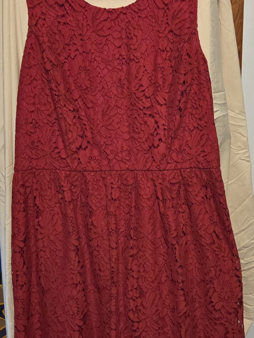LOFT Red Lace Mini Dress